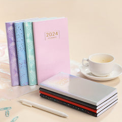 A6 Laser English Schedule Book Colorful Star Cover Weekly Calendar Plan Book