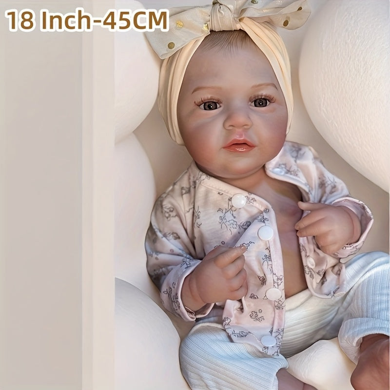 Realistic Full Body Vinyl Girl Doll with Painted Hair Eyes