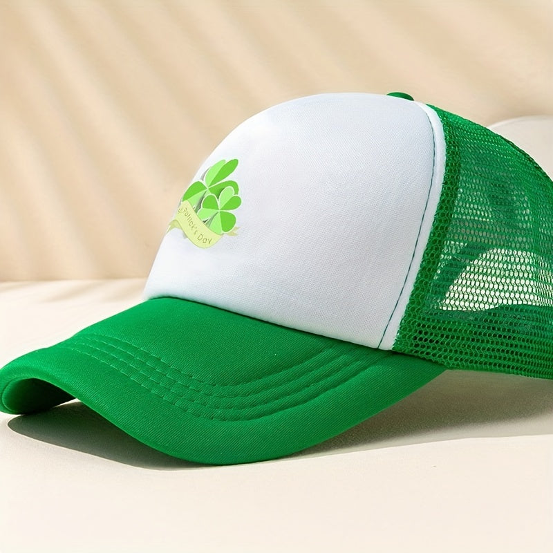 Lucky Clover Baseball Cap Green Mesh Trucker Hat