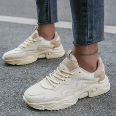 Women's Mesh Chunky Sneakers Breathable Low Top Running Sports Shoes