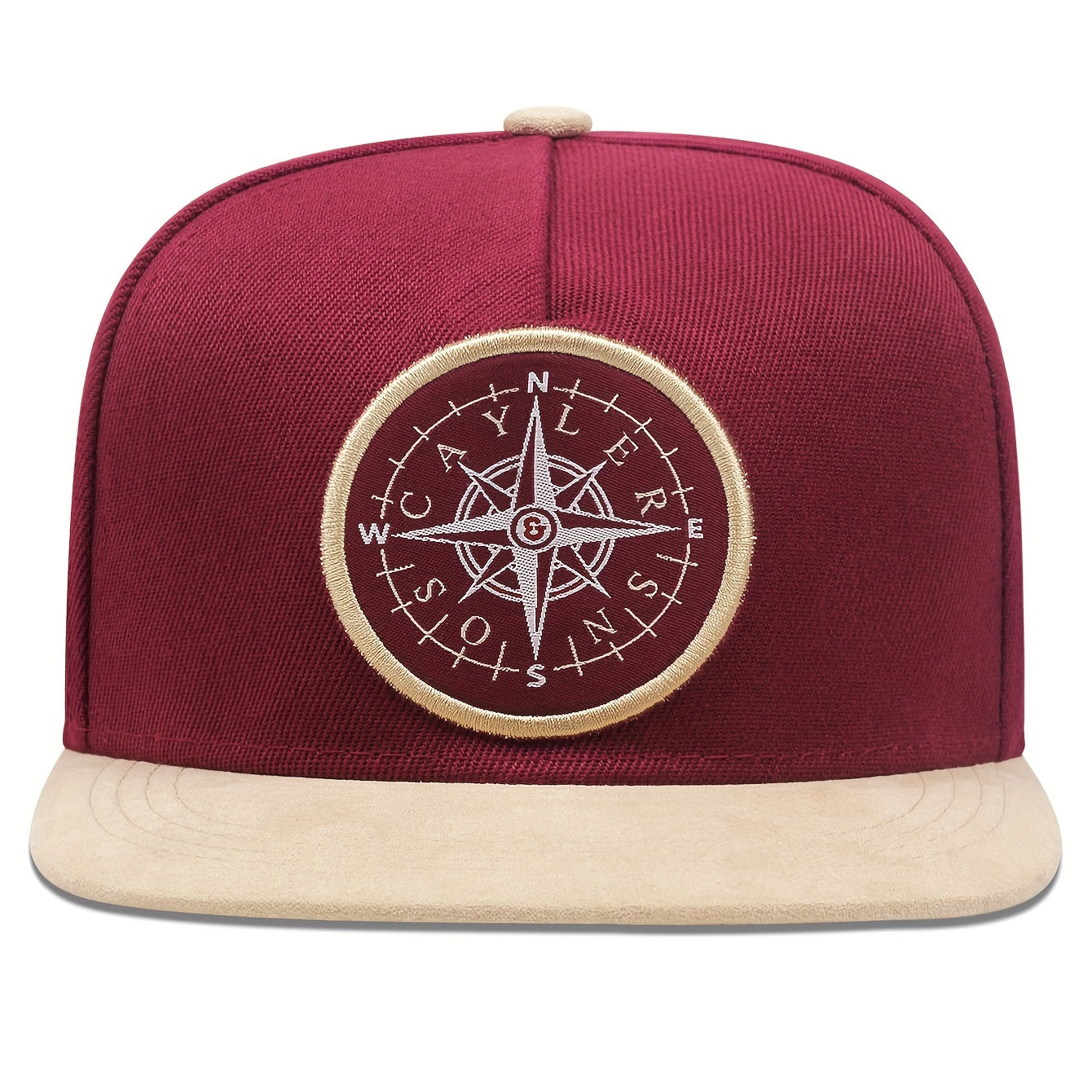 Compass Embroidery Snapback Hat Hip Hop Block Baseball Cap