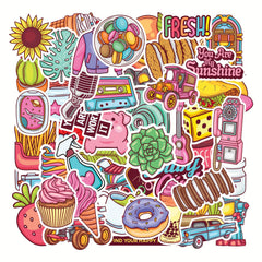 50pcs Water Bottle Stickers Vinyl Waterproof Laptop Skateboard Computer Stickers