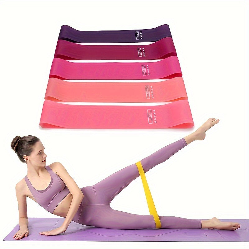 5pcs Portable Yoga Resistance Ropes TPE Fitness Tension Bands