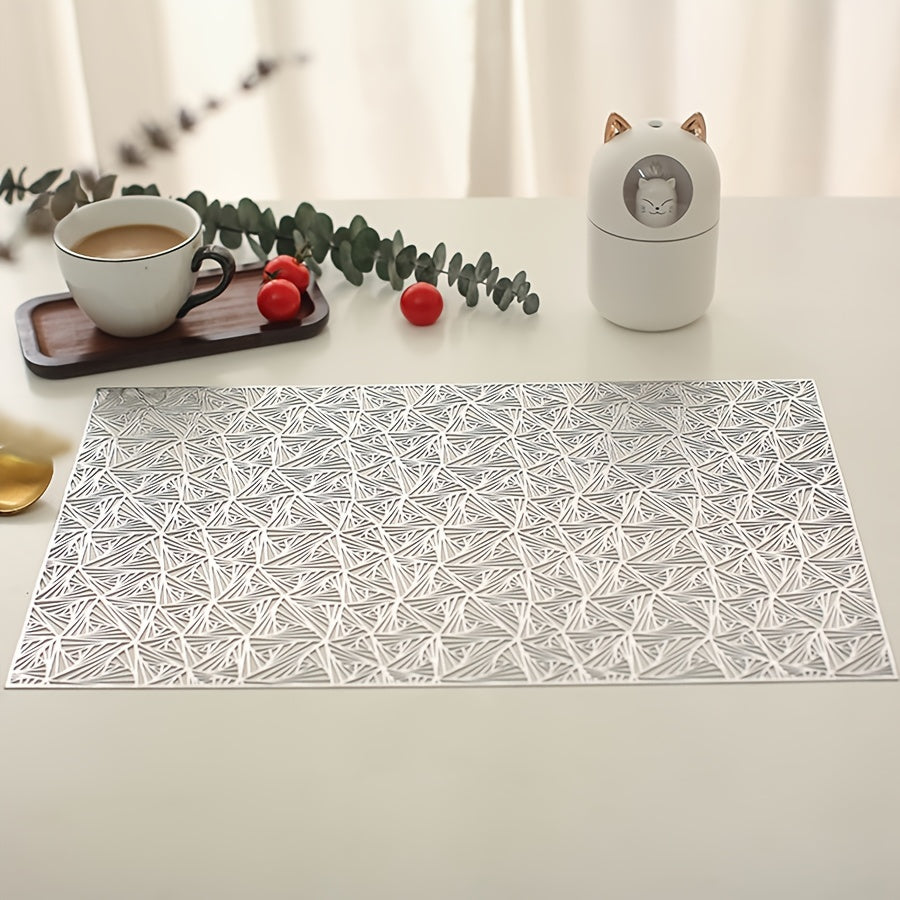 Rectangular Hollow Grid Plastic Placemats - Table Mat Insulation
