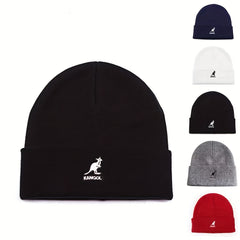 Animal Embroidery Beanie Elastic Knit Hat Warm Skull Hat