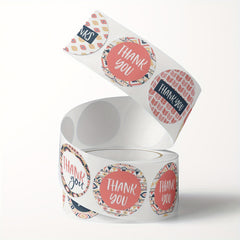 500pcs Thank You Stickers 2.54cm Adhesive Labels for Boutiques & Shops Packaging