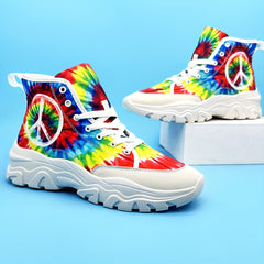Colorful High Top Heighten Skate Shoes Wear Resistance Thermal Sneakers