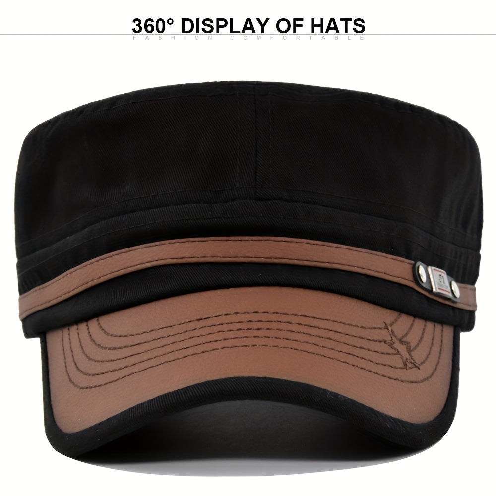 Cotton Sun Protection Flat Top Military Hat