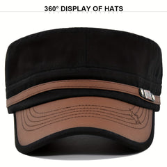 Cotton Sun Protection Flat Top Military Hat