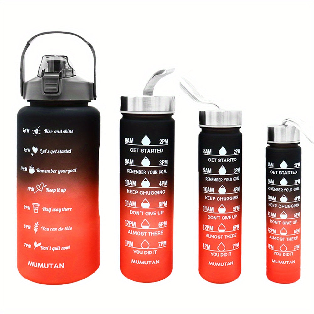 Motivational Water Bottle Set 64oz 28oz 14oz 9oz With Straw