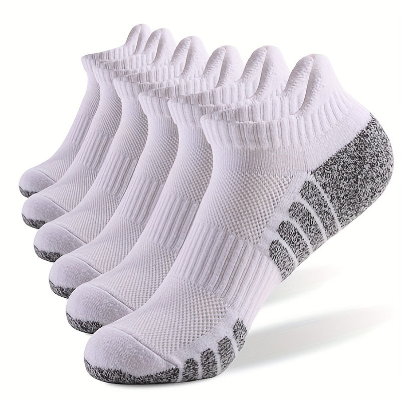 6 Pairs Men's Striped Ankle Socks Stretch Printed