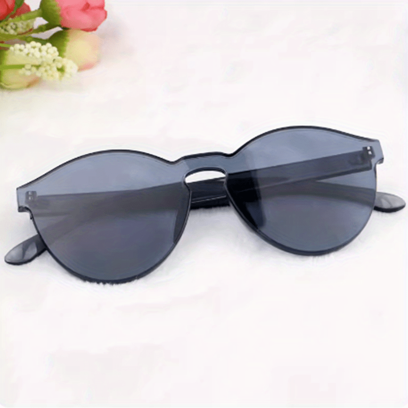Unisex Rimless Transparent Sunglasses Colorful Lens