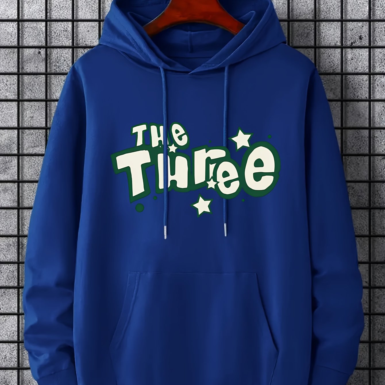 Men's Three Print Hoodie Casual Hooded Sweatshirt