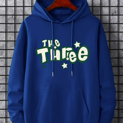 Men's Three Print Hoodie Casual Hooded Sweatshirt