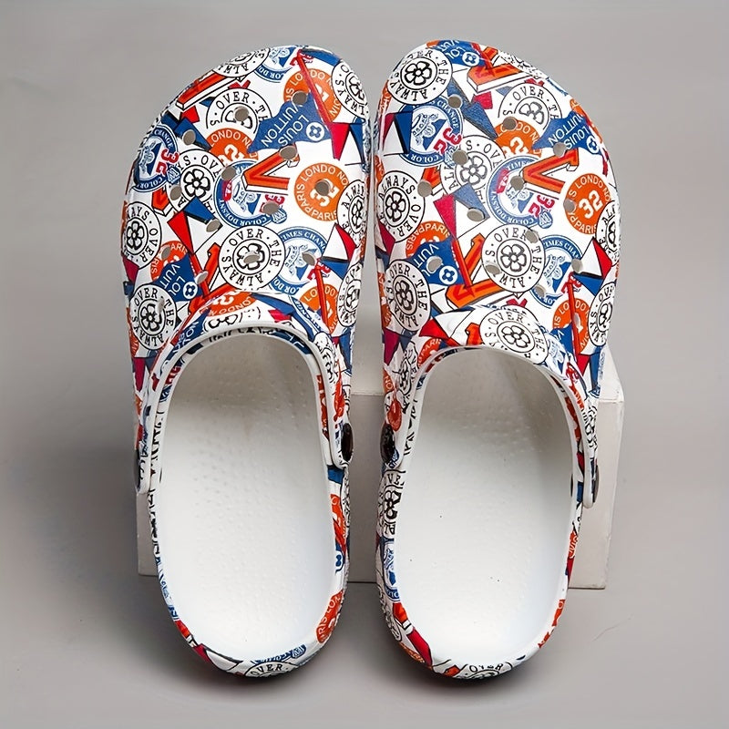 Women's Floral Pattern Clogs Slip On Pillow Slides