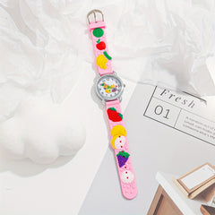 Silicone Fruit Decor Round Quartz Watch Girls Accessories