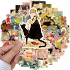 50pcs Cartoon Fairy Tale Girl Series Stickers For DIY Decoration