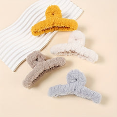 4pcs Plush Hair Clips Claw Clips for Girls