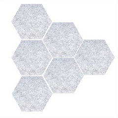 6pcs Hexagon Felt Bulletin Board Self Adhesive Wall Tiles with Push Pins