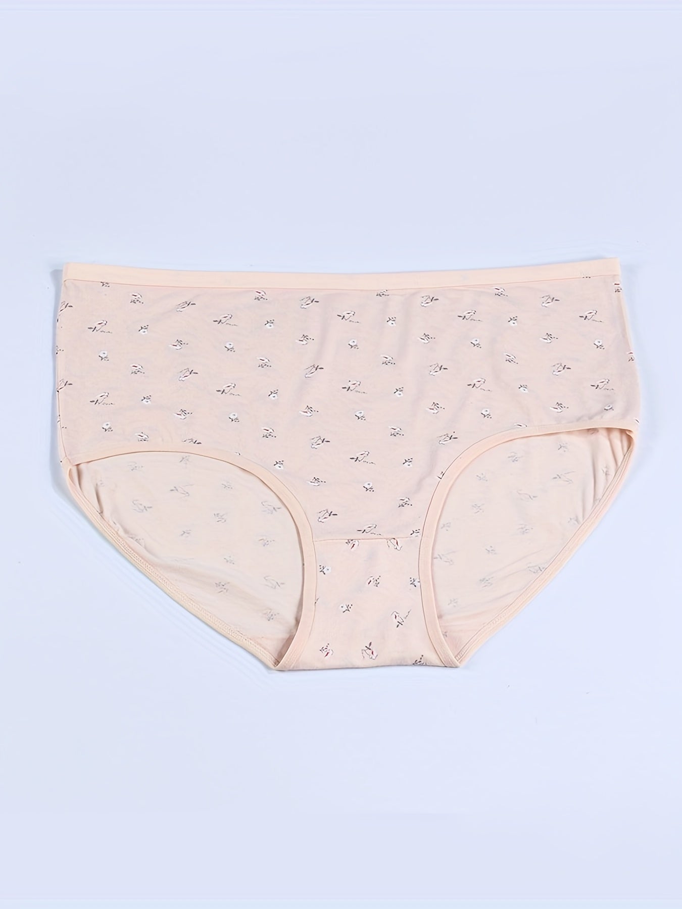 4 Pack Plus Size Floral Print Soft Briefs Set