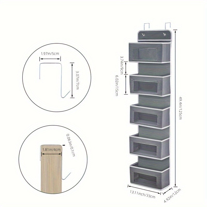 5 Layer Hanging Over the Door Clothes Storage Bag Non Woven Organizer