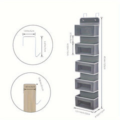 5 Layer Hanging Over the Door Clothes Storage Bag Non Woven Organizer