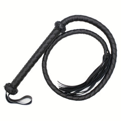 91IN Long Horse Whip PU Material with Nail Leather Equestrian Prop