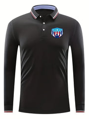 Weightlifting Pattern Men's Casual Comfy Long Sleeve Shirt