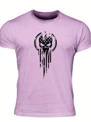 Vintage Skull Graphic T-Shirt for Men Comfortable Crew Neck Tee