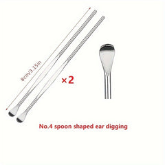 5pc Ear Picking Tool Set Spiral Spring Spoon