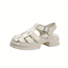 Women's Cut Out Chunky Sandals Buckle Strap Platform Sandals