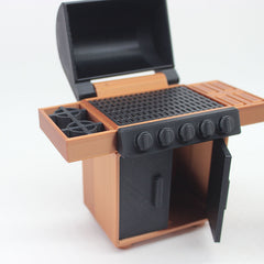 Realistic 1:12 Scale Barbecue Grill Model with Grill Grates & Wood Accents