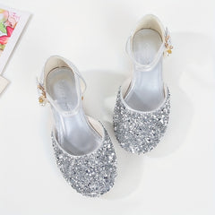 Sequin High Heeled Sandals for Girls - Party Wedding Dress Shoes