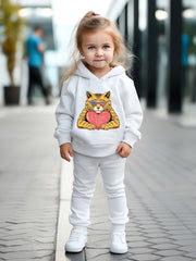 OERYUI I LOVE YOU Kitty Hoodies Pants Set For Spring Fall