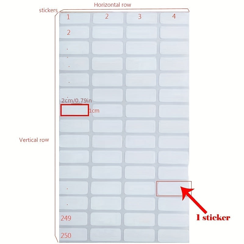 250 500 Square Classification Label Stickers for Diamond Painting Storage Box