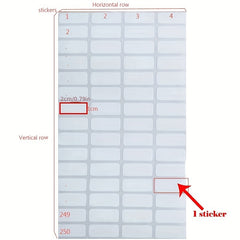 250 500 Square Classification Label Stickers for Diamond Painting Storage Box