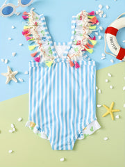 Girls Flamingo One Piece Swimsuit Summer Beach Bathing Suit