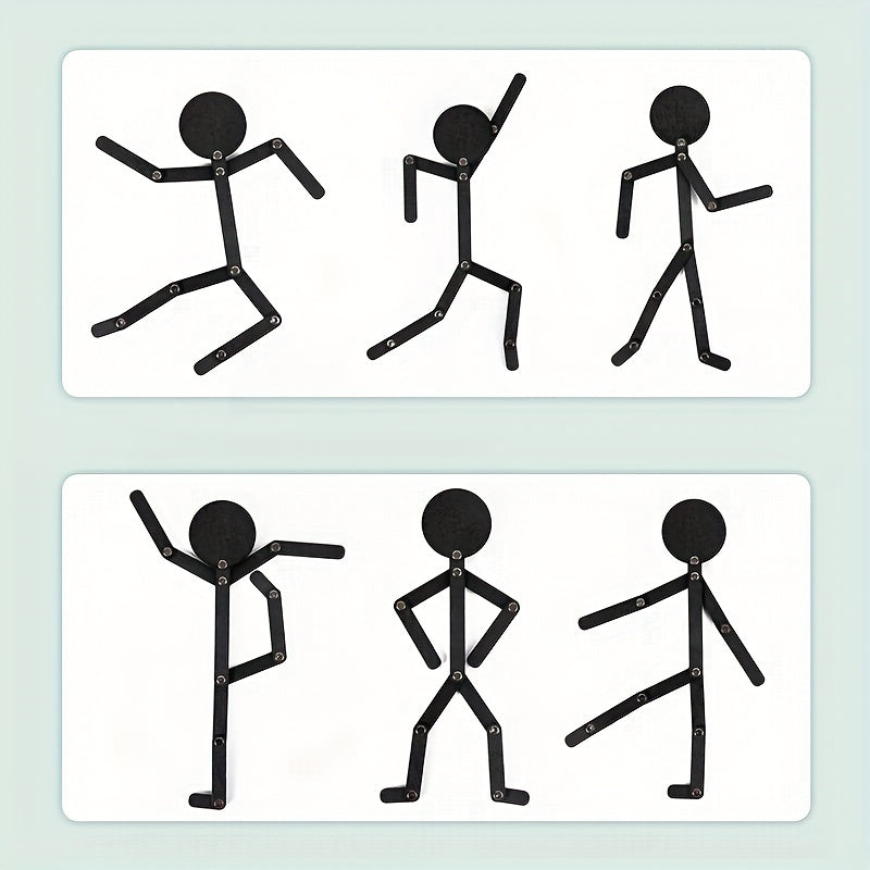 Educational Wooden Man Toy for Kids, Creative Pattern Sports Intelligence Toy