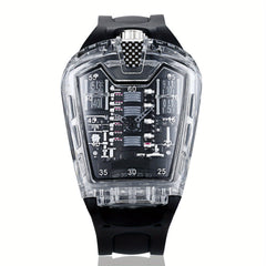 Engine Shape Men's Watch 16 Cylinder Transparent Wristwatch Men's Accessories