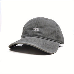 Vintage Polar Bear Pattern Embroidered Baseball Cap for Kids