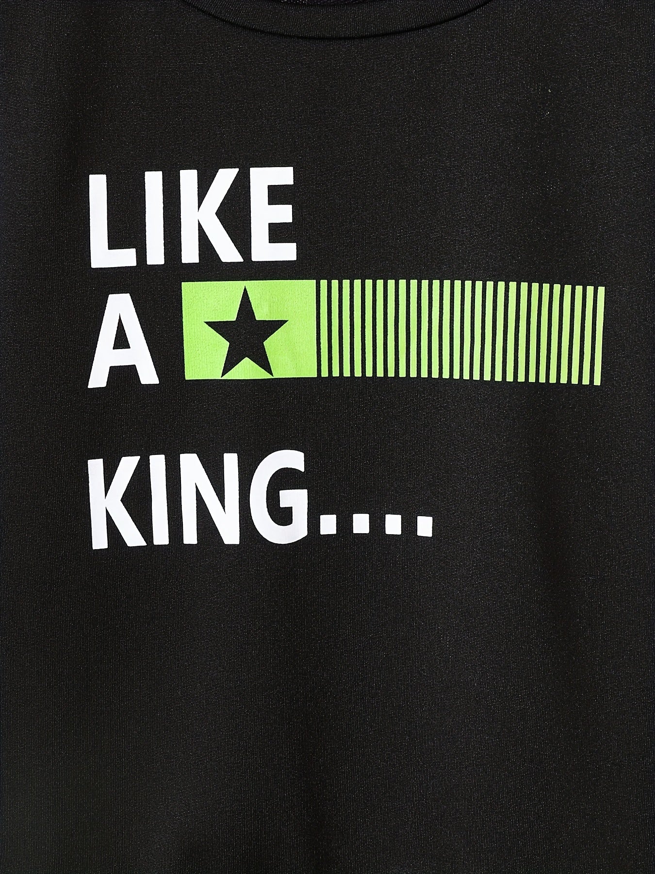 Boy's Clash 2pcs Sweatshirt & Sweatpants Set LIKE A KING Print Long Sleeve Top