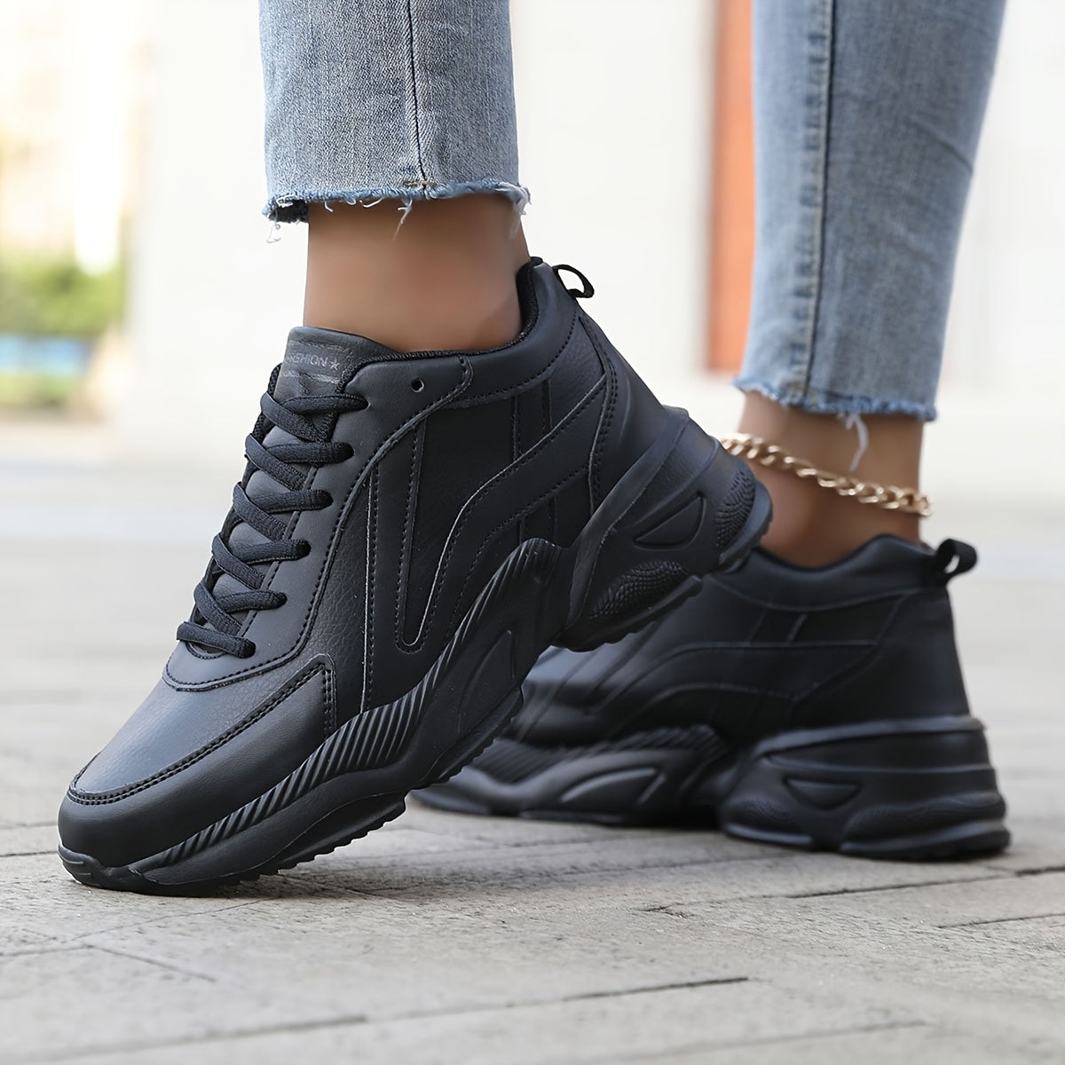 Women's Lace up Athletic Sneakers Waterproof Lightweight Running Shoes