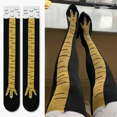 Chicken Feet Pattern Knee High Socks Funny
