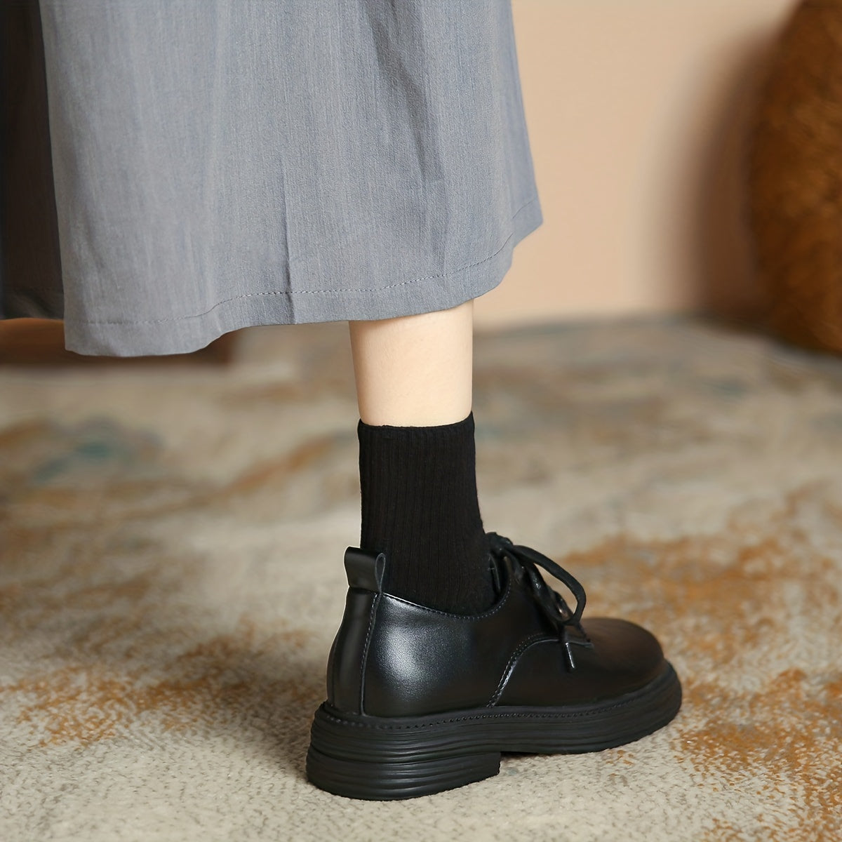 Women's Lace Up Oxfords Comfortable Plain Toe Shoes