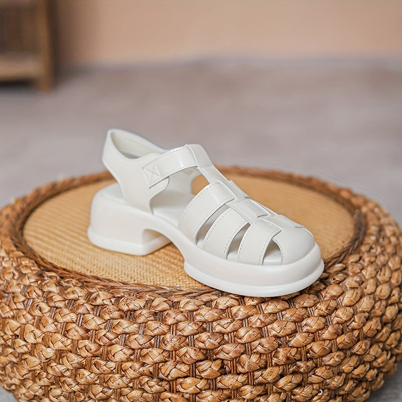 Women's Cut Out Chunky Sandals Buckle Strap Platform Sandals