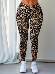 Leopard Print Skinny Leggings High Waist Stretchy Leggings