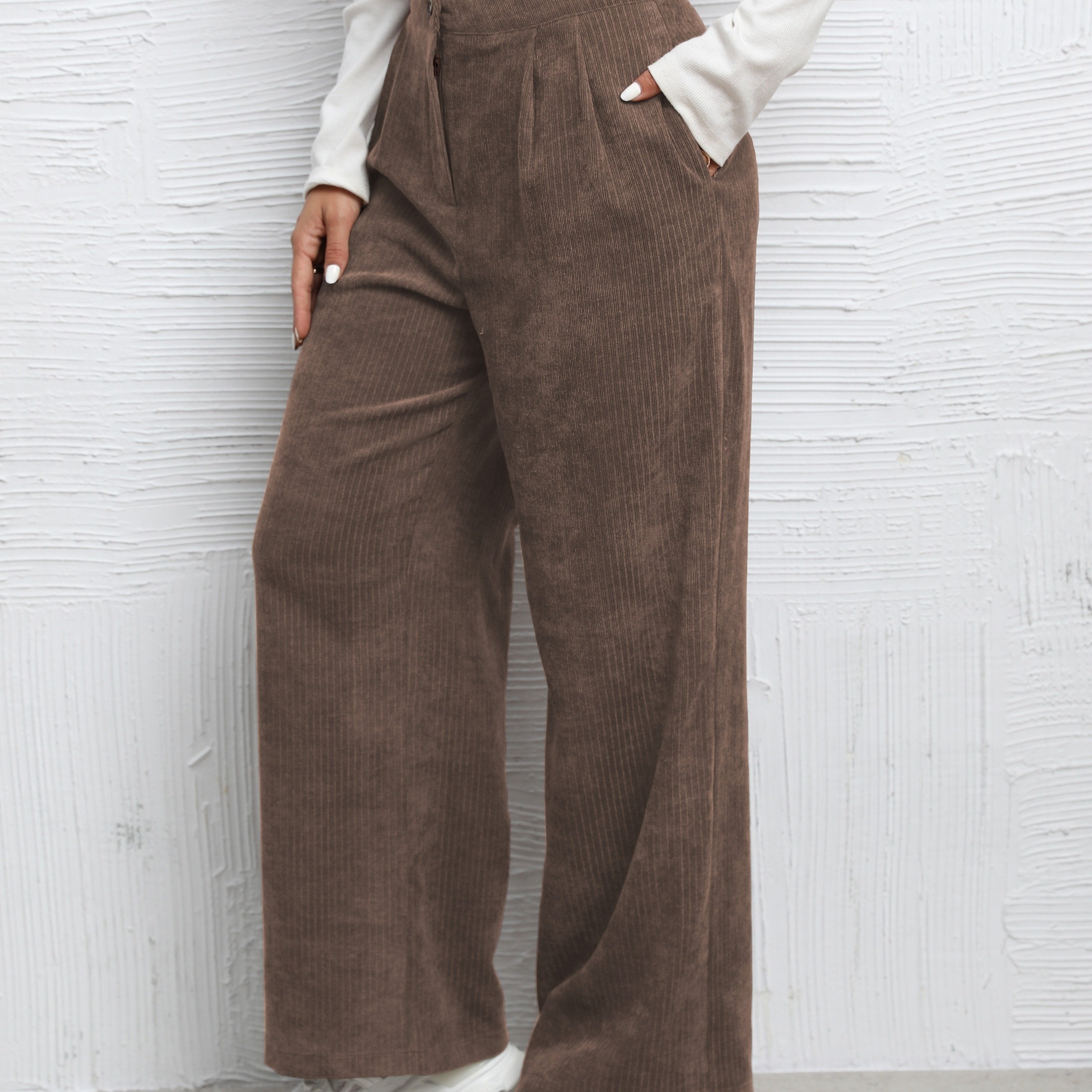 High Waist Wide Leg Pants with Pockets