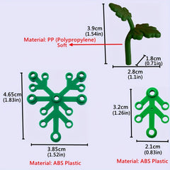 9pcs Building Block DIY Green Leaves Twig Grass Plant Garden Scene Gift