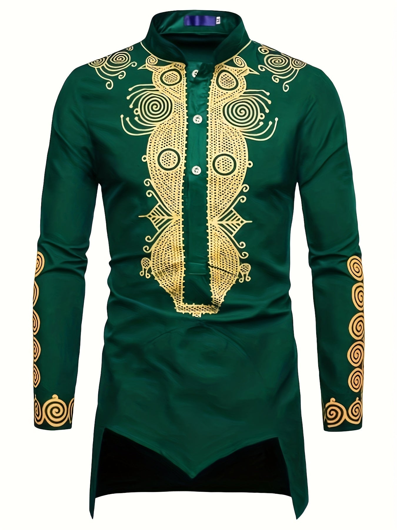 Men's African Traditional Long Sleeve Print Dashiki