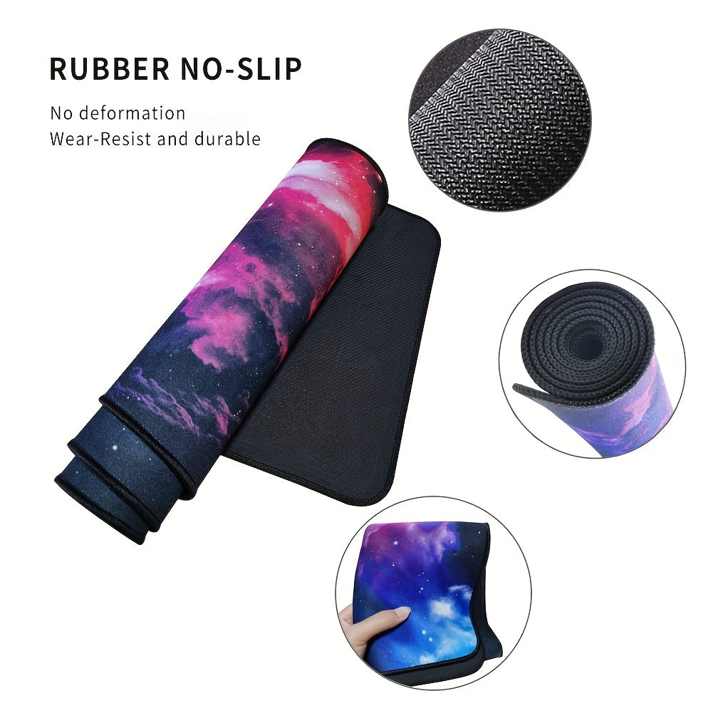 Non-slip Wide Large Mouse Pad and Keyboard Pad Starry Sky